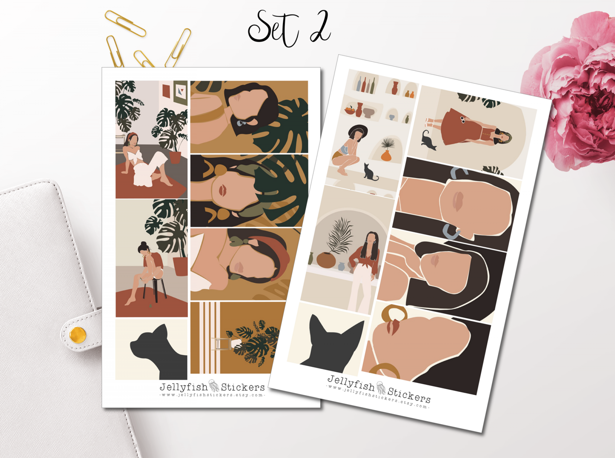 Frauen Sommer Sticker Set